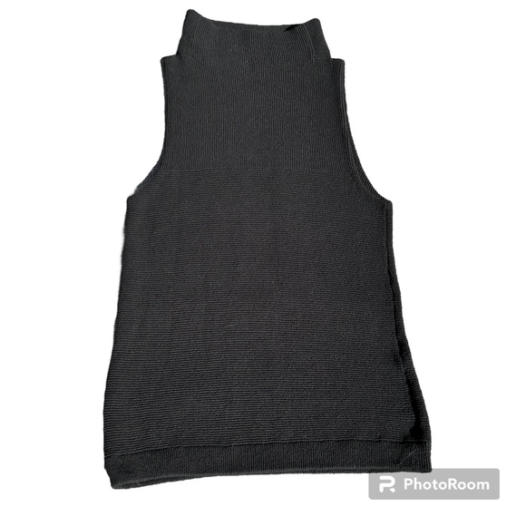 Free People Tunic Womens Medium Black Ottoman Oversized Sleeveless Mock Neck S - Picture 2 of 5